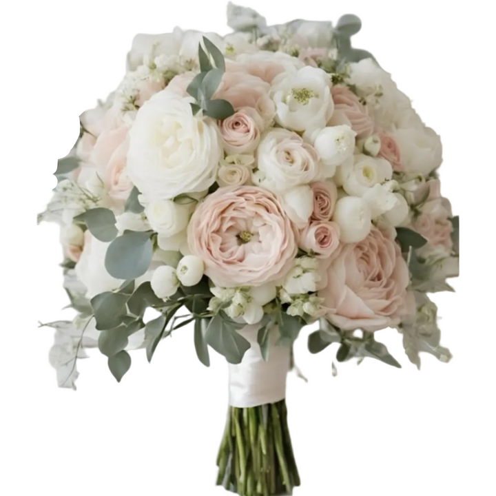 Elegant Pink &amp; White Bridal Bouquet