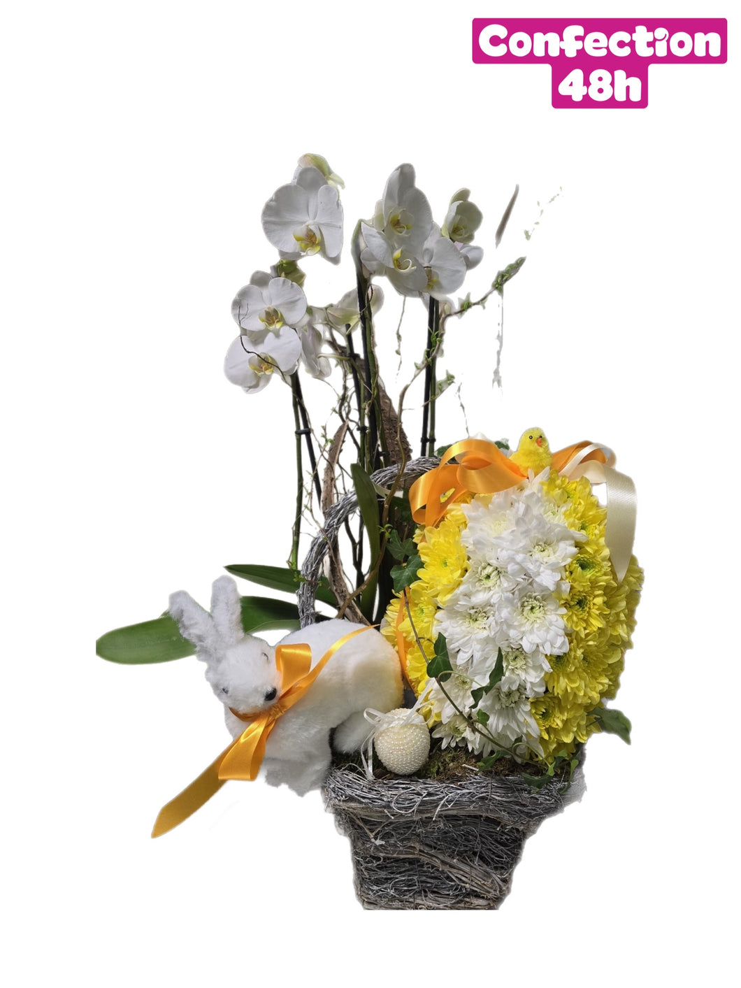 Oeuf de Pâques 30cm + Orchidée