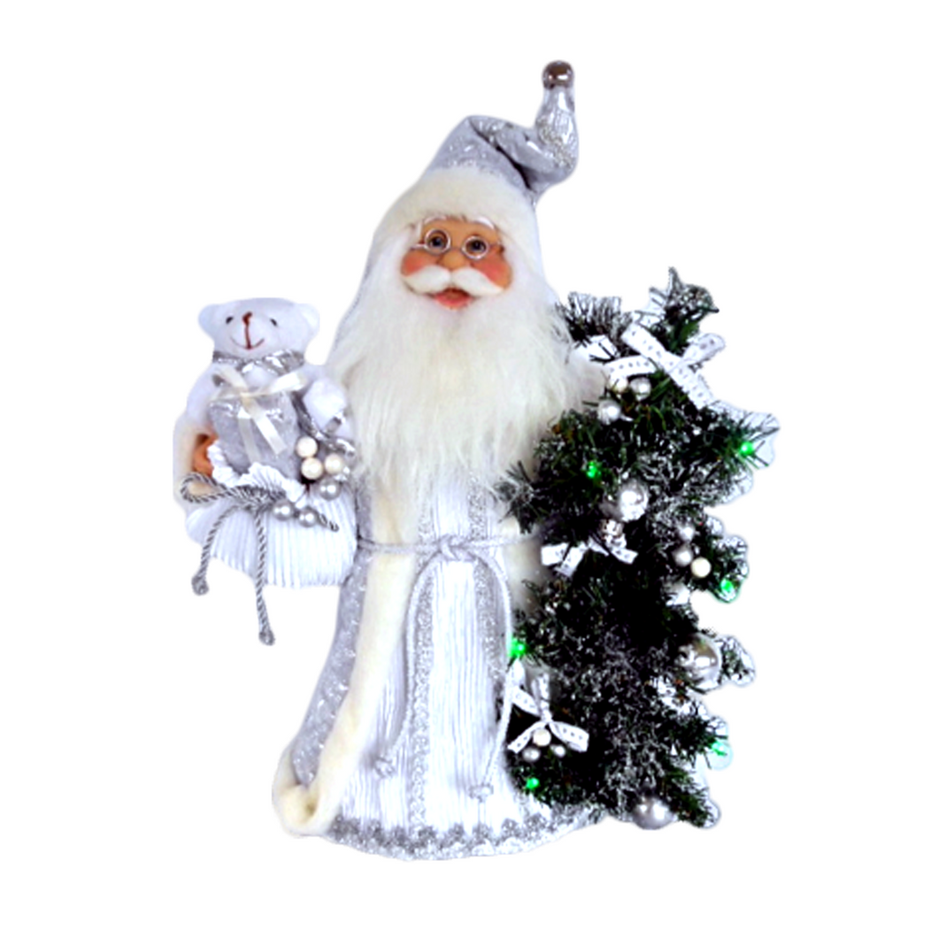 Père Noël avec Ourson 40cm - Music et LED