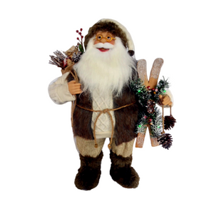 Musical Santa with Skis 60cm - with Lights