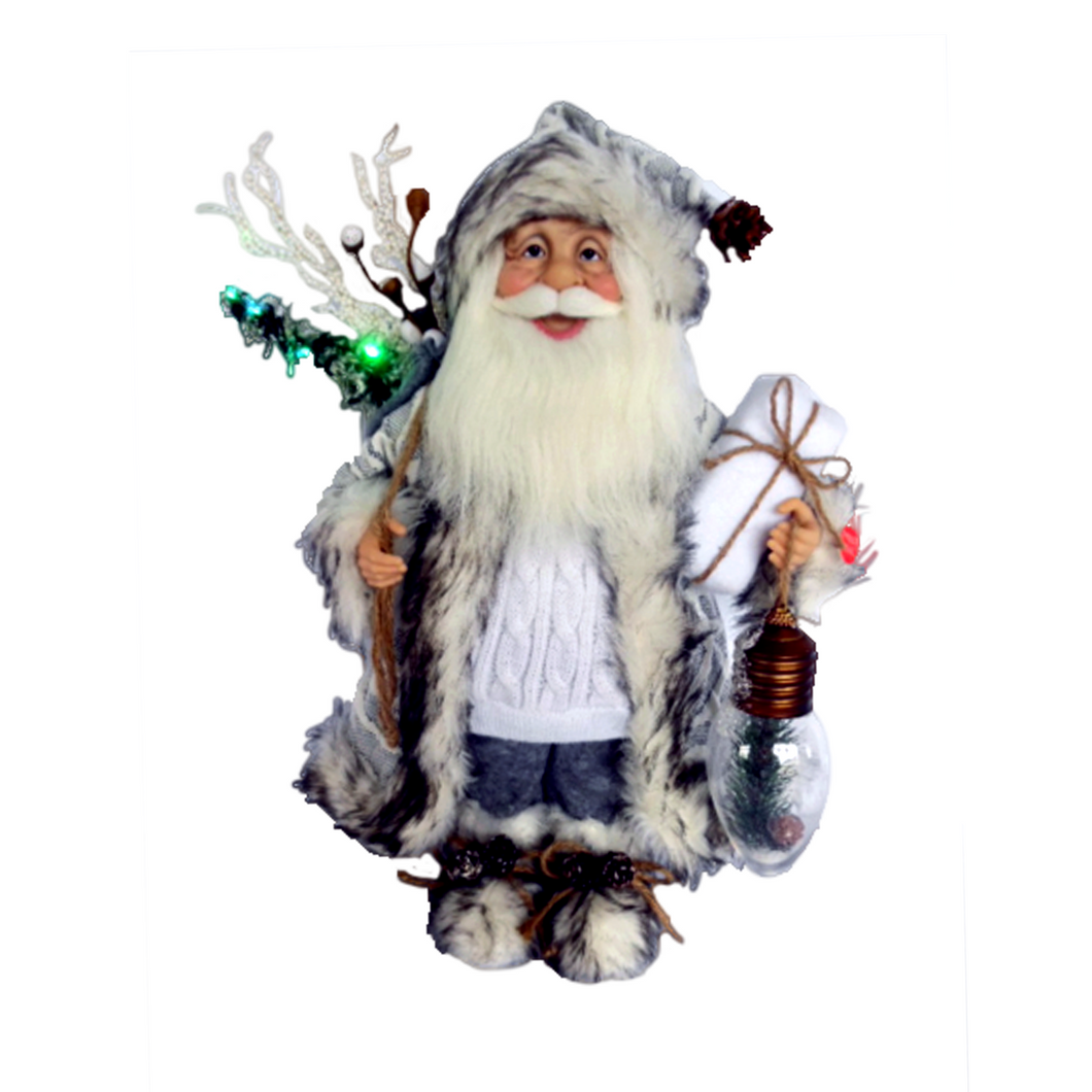 Père Noël avec Lanterne 40cm - Music et LED