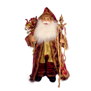 Musical Santa Red and Gold 60cm - with Lights