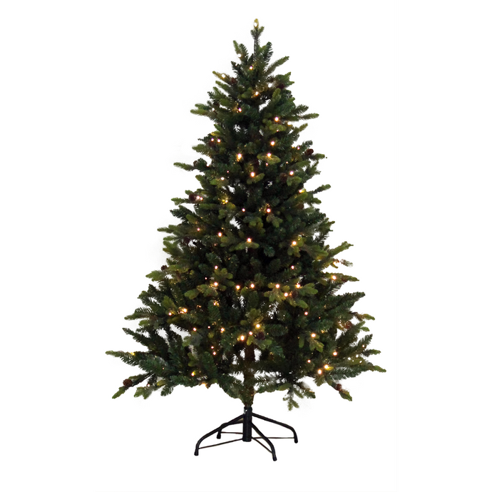 Arbre Artificiel Vert 210cm avec LED et Pignes