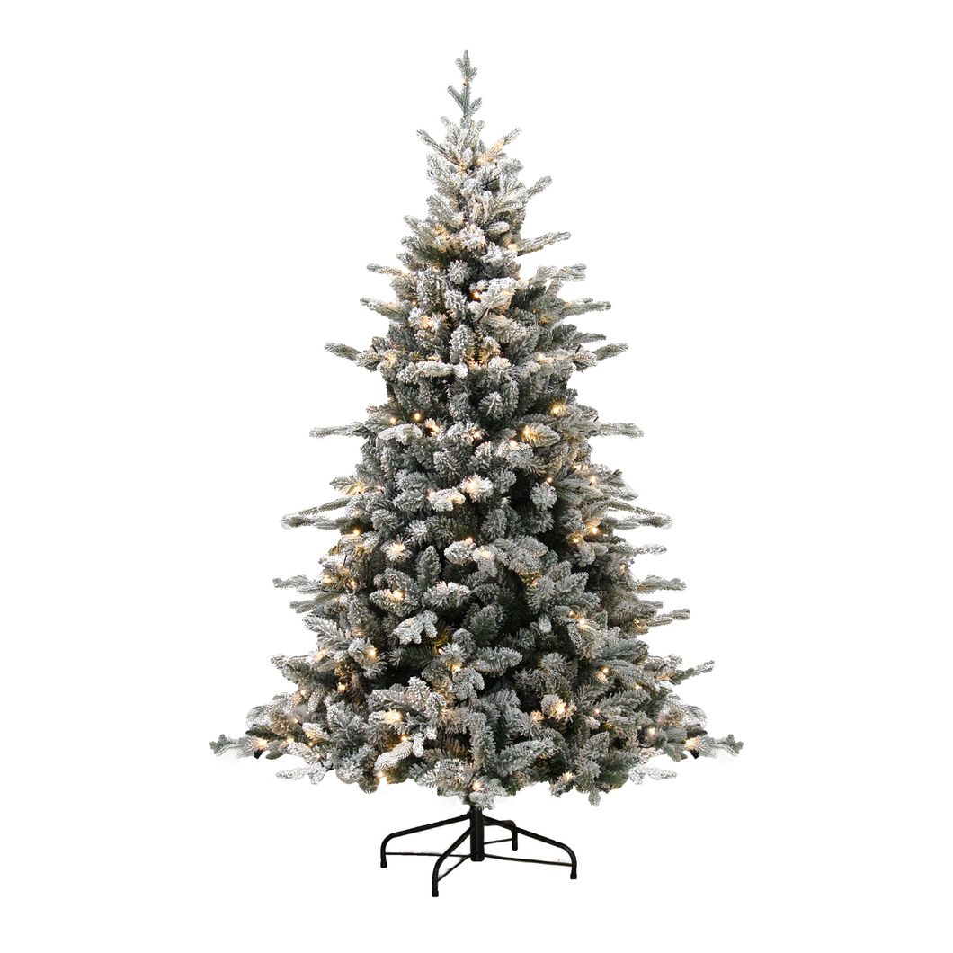 Artificial Flocked White Tree 150cm with LEDs